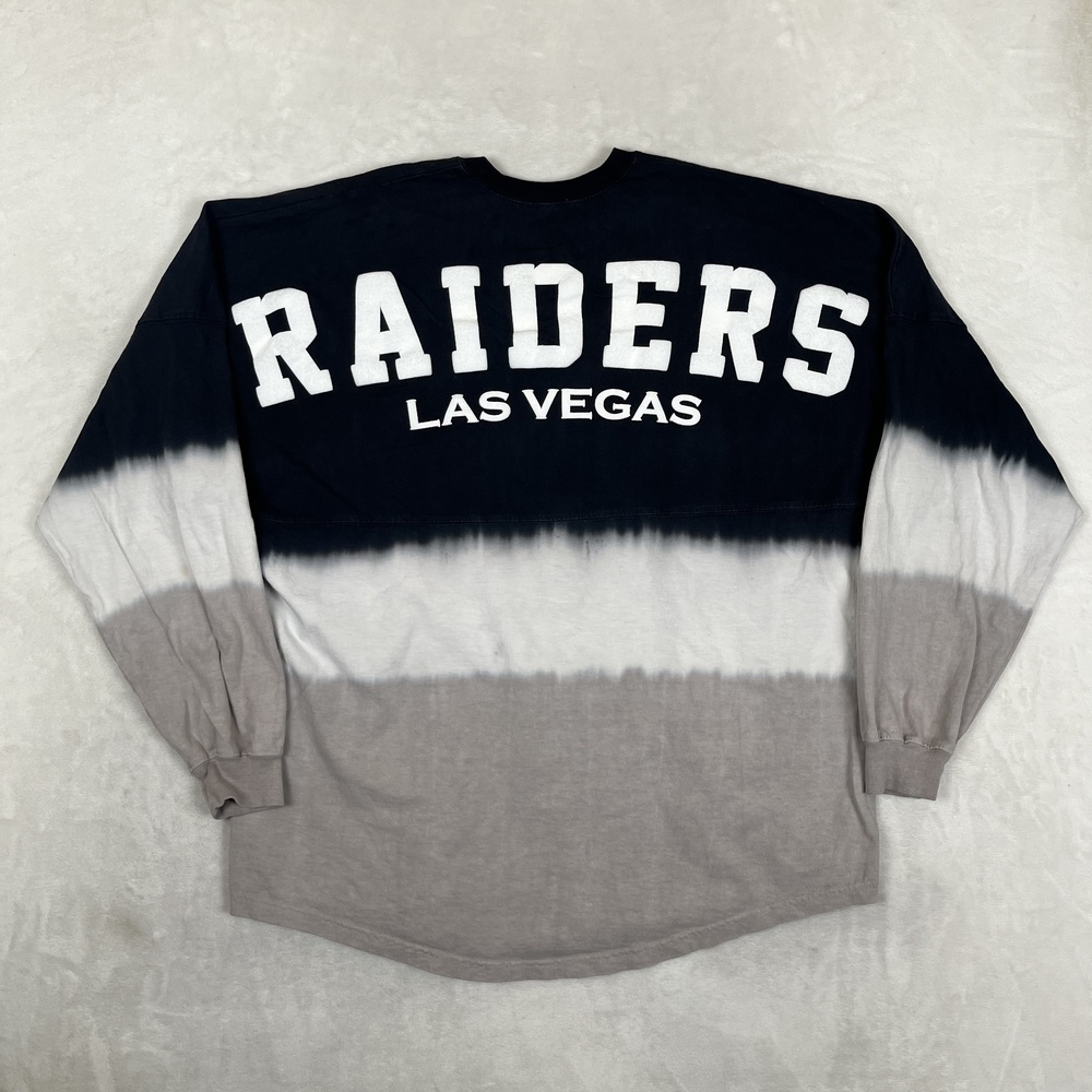 Las Vegas Raiders Spirit Jersey Shirt Womens XL Black Gray NFL Football Tie Dye